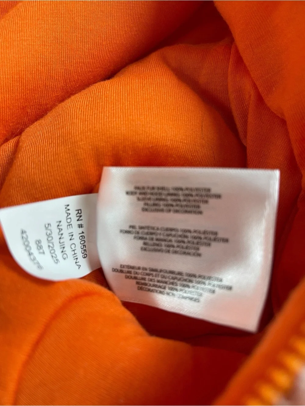 Koala Baby orange Plush fox Zip Up One Piece Bunting Snow Suit 6-9 mo